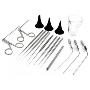 Ensemble de myringotomie manuel en acier inoxydable, 18 pièces, instruments chirurgicaux ORL, qualité professionnelle, approuvé CE, haute qualité, classe I - Product Image 2