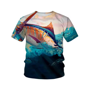 Camiseta de pesca sublimada, venta al por mayor, camisa de pesca para hombres, manga corta, diseño de sublimación completo, venta en Pakistán - Product Image 1