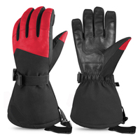 Gants de ski d'hiver pour hommes imperméables et coupe-vent, en cuir, pour les sports de plein air, équipement de snowboard chaud