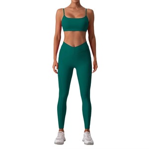 Wholesale 2.0 Eidtion Sexy Seamless Lightweight 100% Cotton High Waist Sports Bra Top <b>Shorts</b> <b>Leggings</b> Fitness Gym Women Yoga Set - Product Image 1
