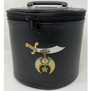 Custom Embroidered Shriners Fez Case Durable Leatherette Carrying Case with Zipper Closure - Product Image 1