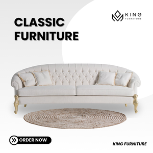 โซฟาสีขาวคลาสสิกขาที่เป็นเอกลักษณ์มะม่วงไม้มะฮอกกานีเบาะหนังสังเคราะห์สำหรับห้องนั่งเล่นอพาร์ทเม้น-เฟอร์นิเจอร์0611301 - Product Image 3