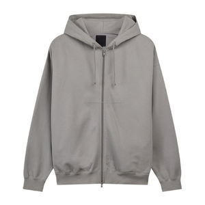 Sweat-shirt à capuche à fermeture éclair intégrale de poids lourd pour homme, streetwear, sweat-shirt à double fermeture éclair, sweat-shirt uni épais personnalisé - Product Image 1