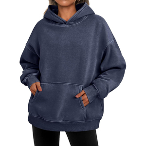 Nuevas sudaderas extragrandes con efecto lavado ácido para mujer, estilo vintage, de manga larga, para otoño e invierno. - Product Image 1