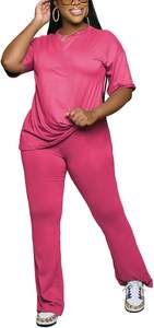 Ensemble de survêtement décontracté pour femme, imprimé délavé à l'acide, côtelé, pour tous les jours, hiver - Product Image 5