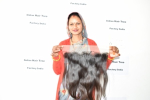 Cheveux humains indiens bruts de haute qualité Frontal 13*4 cuticule droite alignée Aucun traitement chimique pour la vente en gros de produits - Product Image 3
