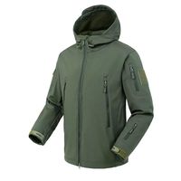 Veste Softshell Homme Écologique Séchage Rapide Effet Peau de Requin Coupe-Vent Imperméable à Capuche Col Montant Fermeture Éclair Respirante