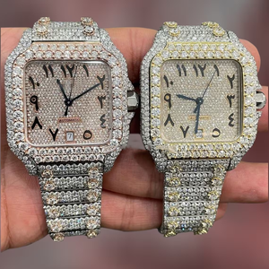 Reloj Deportivo de Lujo de Alta Gama con Diamantes Completos, Estilo Hip Hop, Acero Inoxidable, Estilo Antiguo, Estilo Empresarial Indio - Product Image 1
