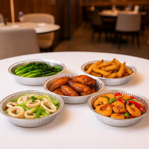 ถาดอลูมิเนียมฟอยล์ทรงกลมขนาด7/8/9นิ้วถาดอบอาหารแบบใช้แล้วทิ้งสำหรับอบและทำอาหาร - Product Image 1