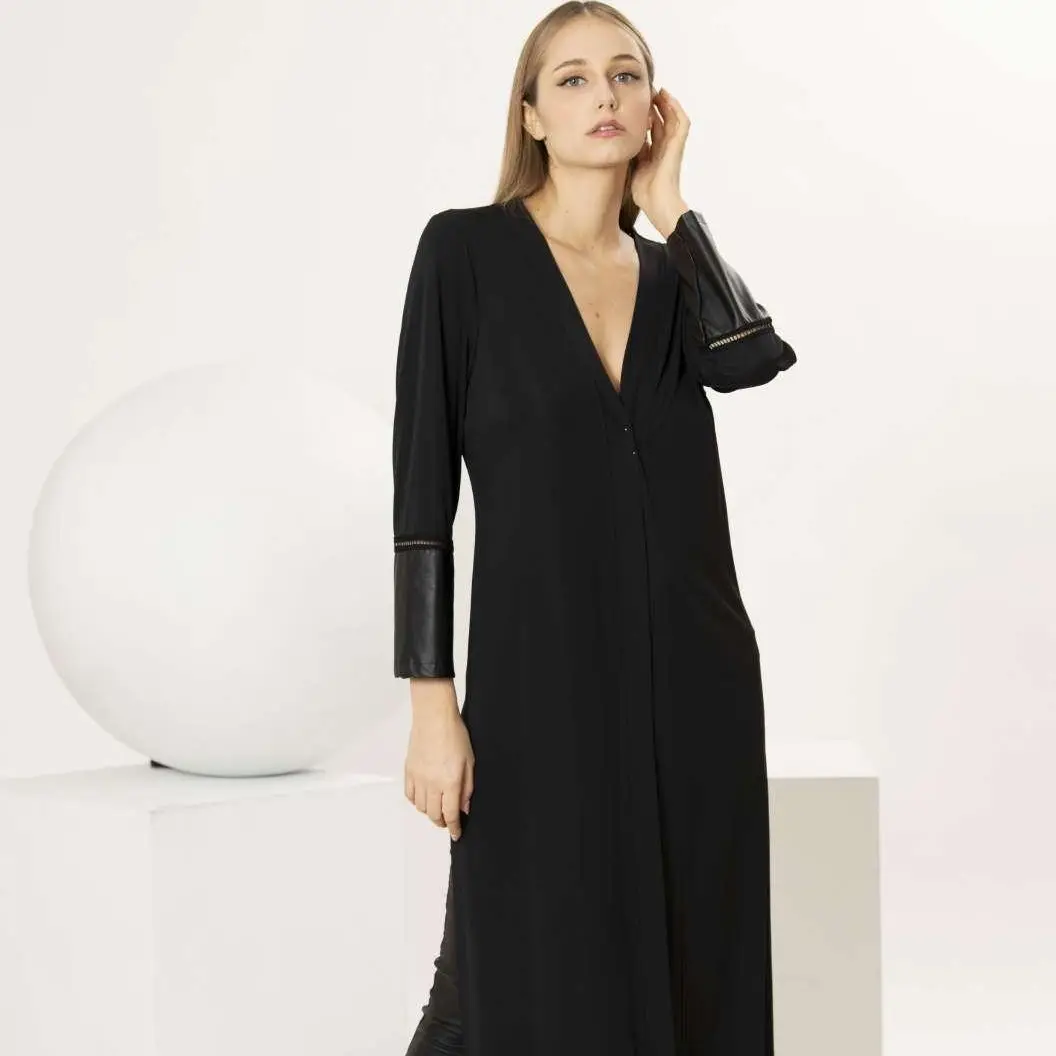 Made in Italy Top Quality Long Black Casual Dress for woman dress for every occasion and every season