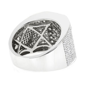 Anillo de Boda Personalizado Estilo Hip Hop con Moissanita VVS en Plata S925 Chapada en Rodio para Hombre - Product Image 4