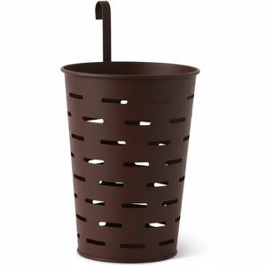 Seau à olives en métal de qualité supérieure, couleur gris, décoratif, avec trous de drainage, style moderne, conteneur de rangement pour fleurs de jardin - Product Image 5