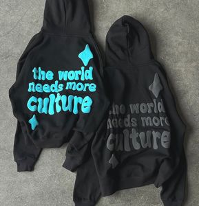 Sudadera Extra Grande de Estilo Urbano con Estampado Gráfico Vintage, Tejido de Punto de Algodón Formal, Talla Grande con Capucha - Product Image 1