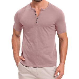 American Fit T Shirt Hombres Sólido Algodón Jersey Camisetas Camiseta de algodón de alta calidad Hombres Camiseta personalizada Botón Diseño Hombres Urban Fit Tee - Product Image 1