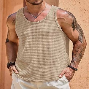 Débardeurs d'entraînement pour hommes personnalisés OEM, débardeur de sport, t-shirt slim, vente en gros, prix bas - Product Image 3