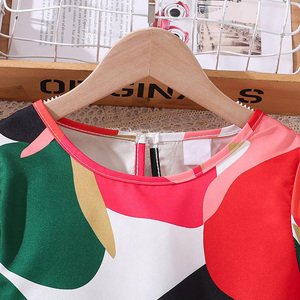 Falda de niña Primavera Verano Vestido de niños Estilo Manga Bloqueo de color Vestido de princesa para niños Vestidos de niña - Product Image 4