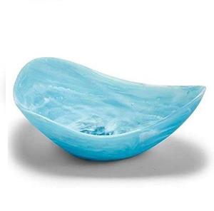 Bol à salade en résine festonnée pour la maison Grand bol en verre décoratif pour collation de fruits alimentaires, bol à fruits en cristal fait à la main - Product Image 2