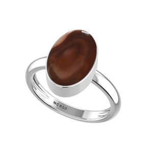 925 Sterling Silver Plated <b>Ring</b> Bezel Setting Imperial Jasper Gemstone Mix Shapes Classic Wedding Party Trendy Fashionable - Product Image 5