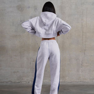 Recién llegado, Conjunto de sudadera con capucha y Jogger acampanado para mujer, sudaderas con capucha personalizadas y pantalones con estacas, chándal - Product Image 4