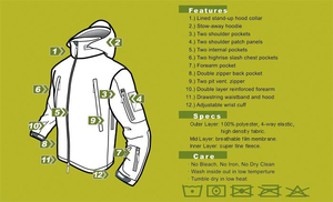 Usine directe de haute qualité veste Softshell personnalisée pour hommes toile imperméable aventure en plein air Style manches contrastées grande taille - Product Image 2