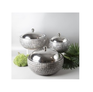 Accueil Équipement commercial Pots Cuisine Équipement en acier inoxydable Réchauffeur d'aliments Hot Pots Ensemble de 3 plats en bois Ramadan Casserole - Product Image 6