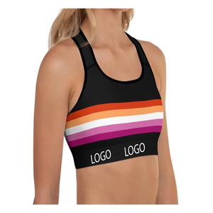 Sujetador deportivo transpirable de gran calidad hecho a medida para mujer, ropa de gimnasio y fitness, Sujetador deportivo de color sólido para mujer - Product Image 5