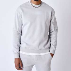 ชุดวอร์มสีเทาอ่อนของผู้ชายสำหรับออกกำลังกายในฤดูหนาวและใส่สบายและมีสไตล์สำหรับการฝึกซ้อมในชีวิตประจำวัน - Product Image 1