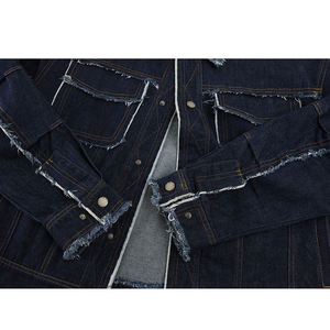 Fabricant de vestes en jean personnalisées, boutons, tissu en coton vintage, vestes en jean pour hommes, denim délavé à l'acide, vestes en jean déchirées - Product Image 5