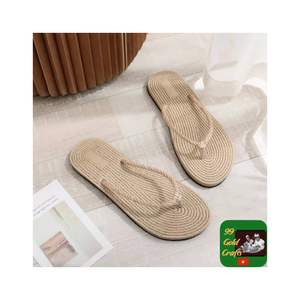 รองเท้าแตะหญ้าทะเลธรรมชาติทันสมัยสำหรับผู้ชายและผู้หญิงรองเท้าแตะหญ้าทะเลผักตบชวาใส่สบายสำหรับสวนในบ้าน - Product Image 4