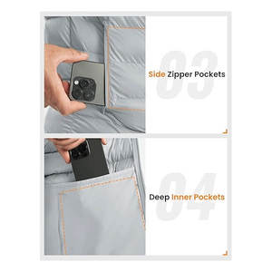 Chaqueta de invierno acolchada con aislamiento empacable ligera para hombre, abrigo hinchado alternativo de plumón resistente al agua de alta calidad - Product Image 6