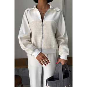 ชุดโมดัลสูท 10247 พร้อมดีเทลผ้าทอ สไตล์ลำลอง ชุดสูทดีเทลผ้าทอ - Product Image 2