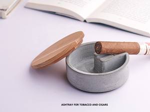 Cenicero de Cemento Hecho a Mano Personalizado Clásico TCE, Accesorio para Fumar de Cemento Sólido, Duradero y Reutilizable para Mesa, Hogar, Hotel, Cafetería, Bar - Product Image 6