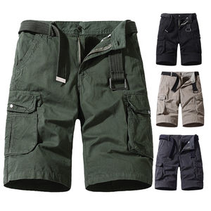 กางเกงขาสั้นคาร์โก้ของผู้ชายเอวสูงแห้งเร็วระบายอากาศได้ผ้าใบหลายกระเป๋าทึบรูปแบบลำลองกลางแจ้ง - Product Image 1