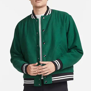 Veste universitaire en laine unisexe tendance 2026 pour la vente en gros, logo brodé à la machine, veste pour adultes, manches en cuir - Product Image 4