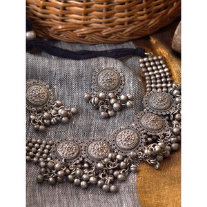 Alloy Oxidised Long <b>Choker</b> for Party Jewelry Accessory - Product Image 1