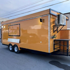 Remorque alimentaire mobile 4,8 m, carrosserie en acier inoxydable, 3/4 roues, double fenêtre de service, compartiments isolés, utilisation intérieure/extérieure, camion de restauration - Product Image 5