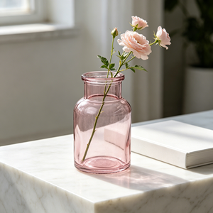 Jarrón de Vidrio Decorativo Rosa, Botella Pequeña para Flores, Centro de Mesa para Bodas, Venta al por Mayor - Product Image 1