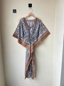 Kaftan floral indio Maxi Bikini cubierta Kaftan de algodón multicolor con estilo elegante Long Beach Cover ropa de dormir regalo para ella - Product Image 3