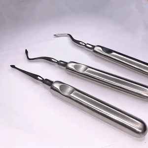 Élévateurs dentaires en acier inoxydable Ensemble d'outils d'extraction de racines incurvées Certifié CE Marque distributeur OEM Disponible Réutilisable - Product Image 5