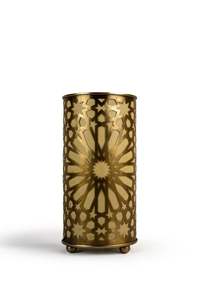 Brass <b>Candle</b> <b>Holder</b> with Star Pattern Moroccan Style <b>Lantern</b> Metal Votive Decorative Home Lighting for Living Room Table - Product Image 3