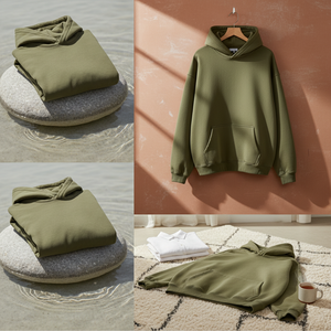 Blancs en molleton de coton premium pour les marques de streetwear, vente en gros, sweats à capuche unisexes surdimensionnés, logo personnalisé en vrac, pull uni - Product Image 5