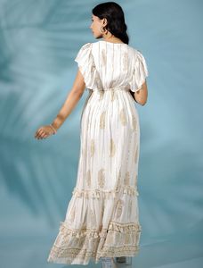 Vente en gros de robe longue pour femmes avec vêtements pour femmes robe de soirée plissée robes pour femmes à manches courtes et longues - Product Image 4