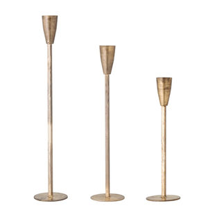 Ensemble de 3 bougeoirs modernes en métal doré pour la décoration intérieure, centre de table de mariage et de salle à manger, décoration intérieure - Product Image 1