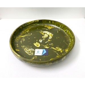 Plateau en résine décoratif Grands plateaux en résine de forme ronde Plateaux de service tourbillon blanc uniques Ustensiles de cuisine Vaisselle Maison Hôtel Utilisation - Product Image 1