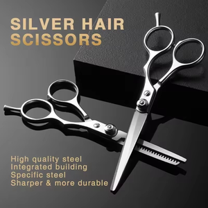 Ciseaux à cheveux droits tranchants en acier inoxydable pour droitier avec poignée en plastique ergonomique Ciseaux de coiffeur de haute précision - Product Image 6
