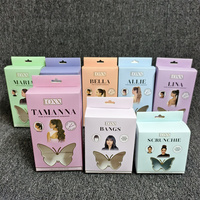 Caja de Embalaje de Cartón con Logotipo Personalizado Colorido, Caja de Embalaje para Extensiones de Cabello con Ventanas de PVC