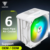 Refroidisseur d'air pour processeur XINMAI blanc à 6 caloducs, ventilateur ARGB PWM, 245W TDP pour Intel LGA1851 AMD AM5, pour PC de jeu