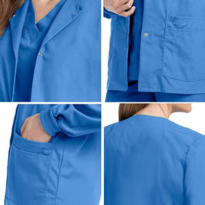 Bata de laboratorio de manga larga para mujer de calidad superior, tela de punto de algodón transpirable, uniformes médicos para médicos - Product Image 6