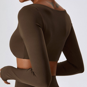 Ensemble 2 pièces Fitness Yoga soutien-gorge manches complètes et legging Workout Solid Gym High Quality Gym Plus Size Custom Sports Bra for Women - Product Image 4