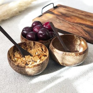 Cuenco de comida hecho a mano de exportación de marca vietnamita, cuencos de comida de cáscara de coco con patrones grabados para comedor - Product Image 6